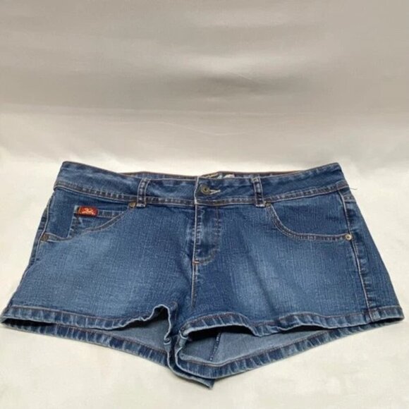 Fubu Y2K Denim Jean Shorts Women's Sz 15/16 Blue 5 Pocket 2" Inseam Vintage EUC - Picture 7 of 7